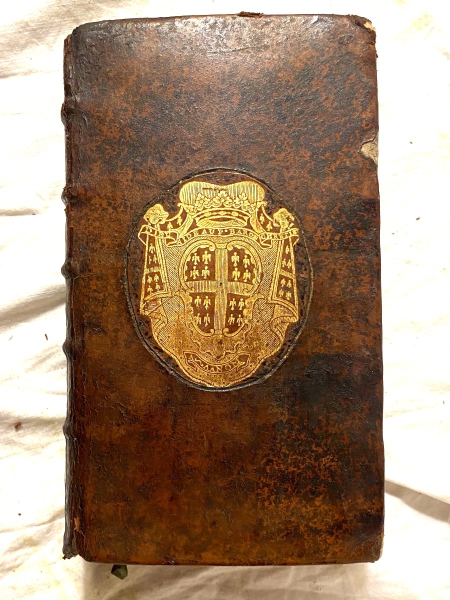 Strong Vol. In 12 With The Coat Of Arms In Paris 1664. "the Apophthegms Of The Ancients" Taken From Plutarch-photo-2