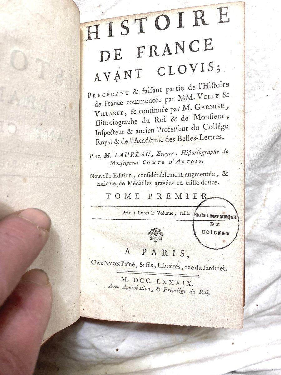 2 Beautiful Vol.in12 From 1789. In Paris: "history Of France Before Clovis", M. Laureau, Illustrated-photo-3