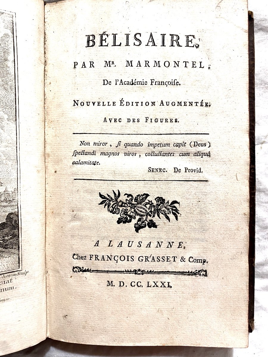 Beautiful In8 Edition From 1771 In Lausanne Of "bélisaire" By Mr Marmontel Illustrated With Beautiful Figures-photo-3