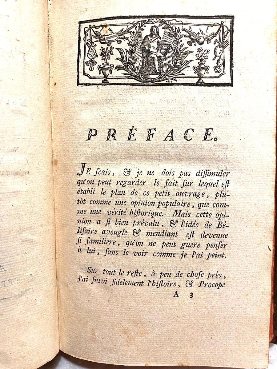 Beautiful In8 Edition From 1771 In Lausanne Of "bélisaire" By Mr Marmontel Illustrated With Beautiful Figures-photo-5