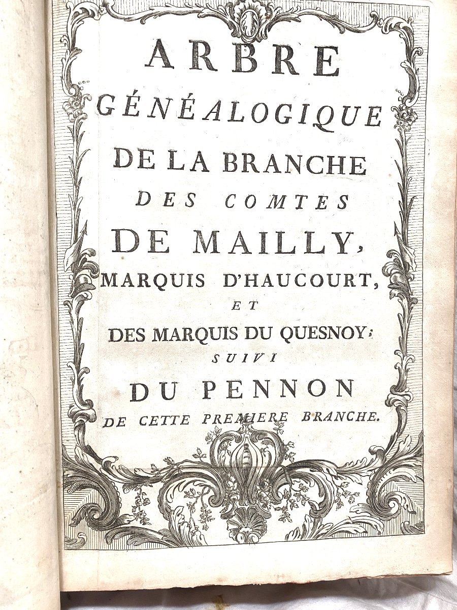 Rare Gd In 4: "family Tree:" House Of Mailly "followed By "du Pennon Of The Elder Branch-photo-4