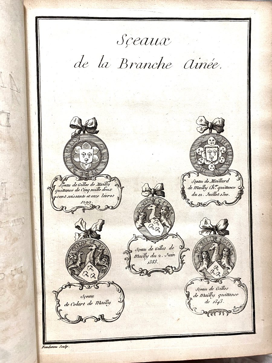 Rare Gd In 4: "family Tree:" House Of Mailly "followed By "du Pennon Of The Elder Branch-photo-5