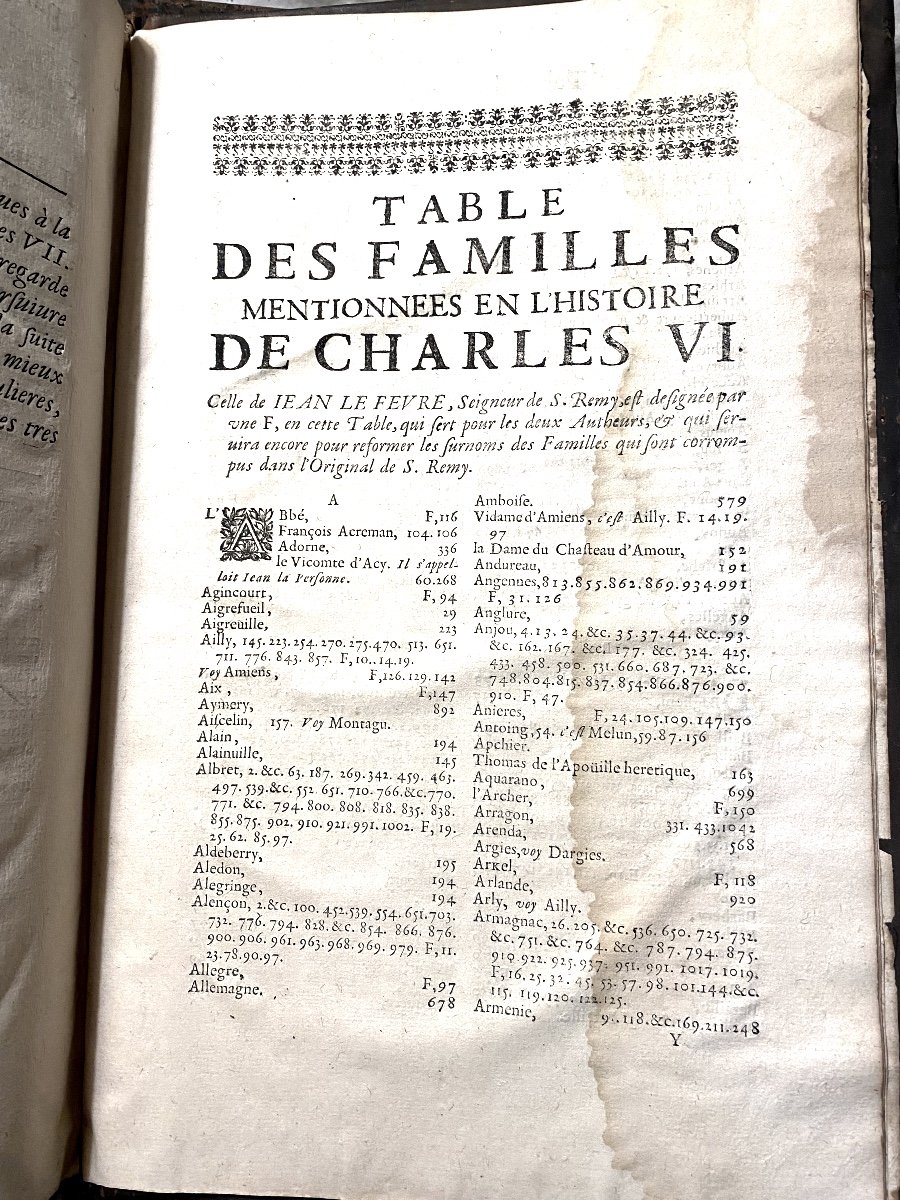 2 Vol. In-folio From The Argenson Library: "history Of Charles Vi" By Mre I. Le Labovrevr-photo-7