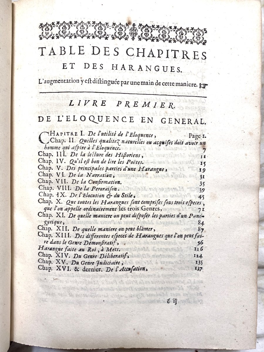 Vol. In 4 , 1713 : "Harangues Sur Toutes Sortes De Sujets Avec l'Art De Les Composer Vaumorière-photo-5