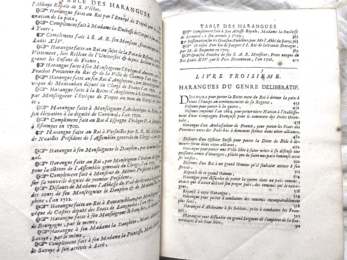 Vol. In 4, 1713: "speeches On All Sorts Of Subjects With The Art Of Composing Them Vaumorière-photo-7