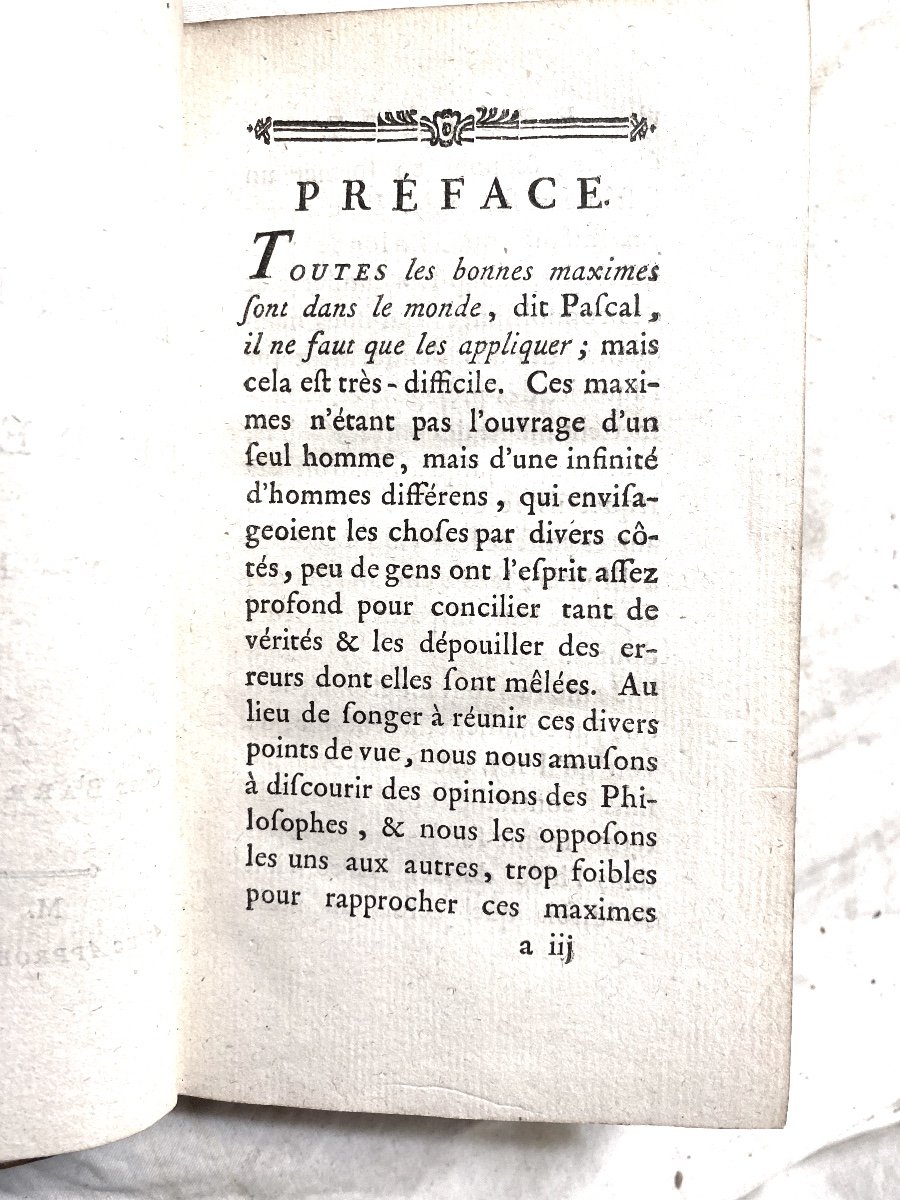 Introduction A La Connaissance De l'Esprit Humain Suivi De Réflexions Et De Maxime . Paris 1781-photo-1