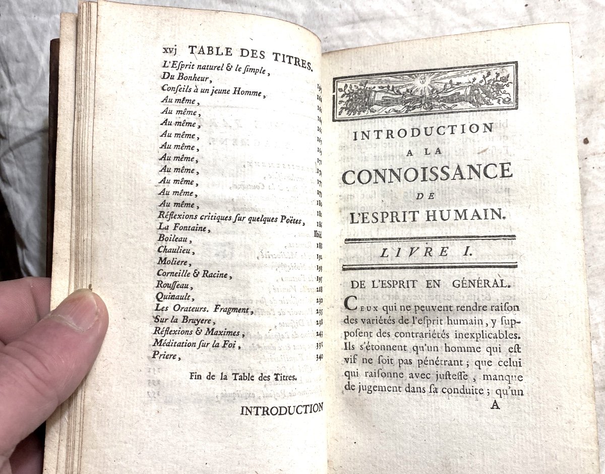 Introduction A La Connaissance De l'Esprit Humain Suivi De Réflexions Et De Maxime . Paris 1781-photo-7