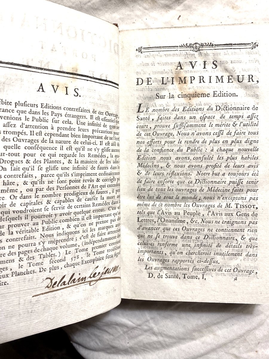 3 Beaux Forts Vol. In 12: "portable Health Dictionary", By M... & B... In Paris 1783, 5th-photo-1