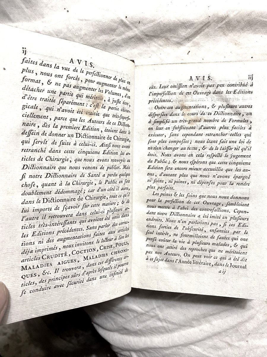 3 Beaux Forts Vol. In 12: "portable Health Dictionary", By M... & B... In Paris 1783, 5th-photo-2