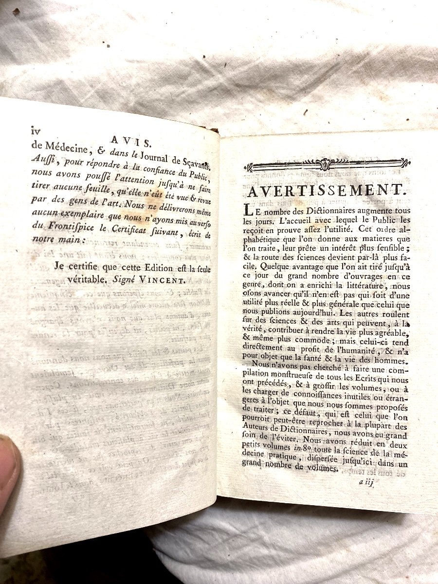 3 Beaux Forts Vol. In 12 :"dictionnaire Portatif De Santé" , Par M... & B... A Paris 1783 , 5èm-photo-3