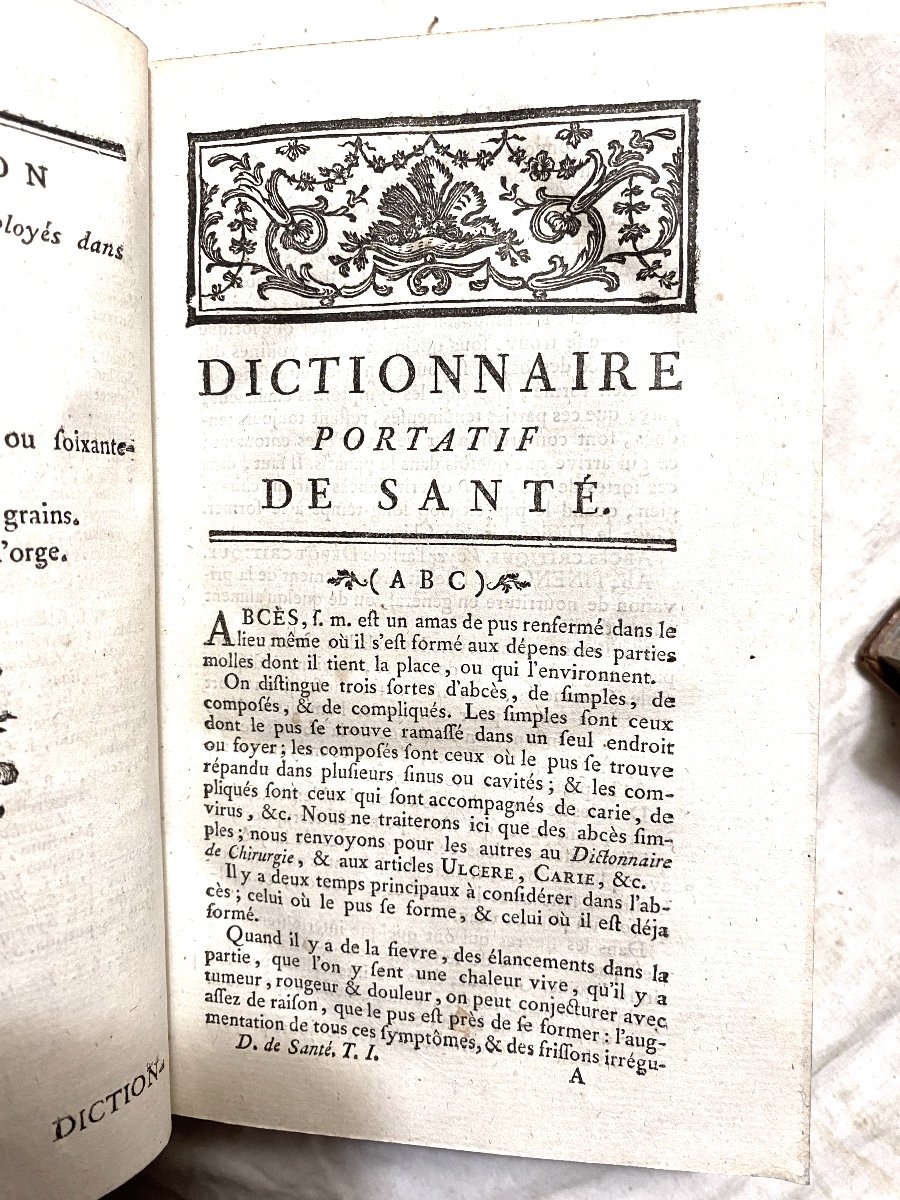 3 Beaux Forts Vol. In 12 :"dictionnaire Portatif De Santé" , Par M... & B... A Paris 1783 , 5èm-photo-4