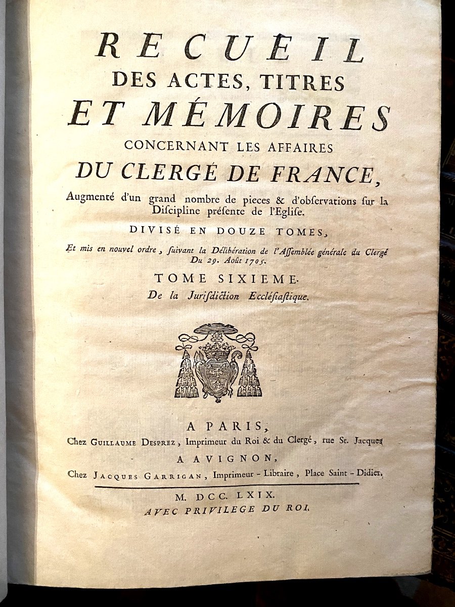 Collection Of Acts, Titles And Memoirs Concerning The Affairs Of The Clergy Of France 14 Fort Vo. In-photo-4