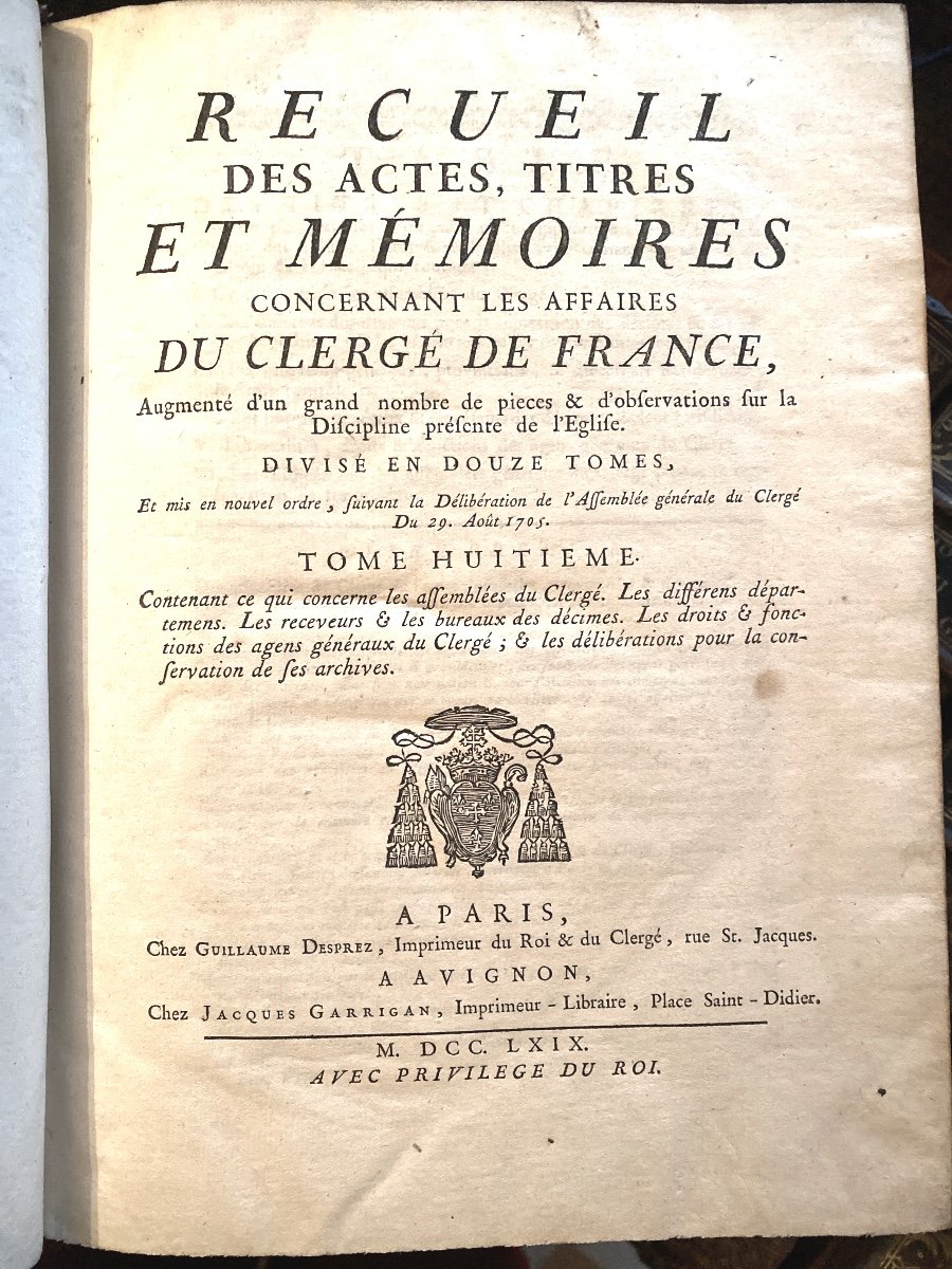 Collection Of Acts, Titles And Memoirs Concerning The Affairs Of The Clergy Of France 14 Fort Vo. In-photo-5