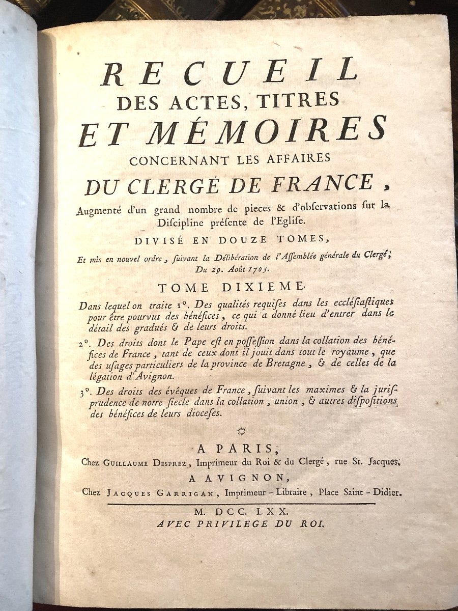 Collection Of Acts, Titles And Memoirs Concerning The Affairs Of The Clergy Of France 14 Fort Vo. In-photo-6