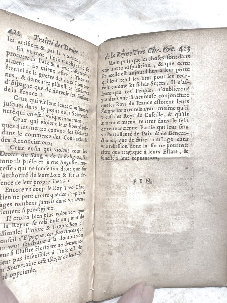 Velin In 12 De 1667 :"traité Des Droits De La Reyne Très-chrestienne Sur Divers états d'Espagne-photo-5