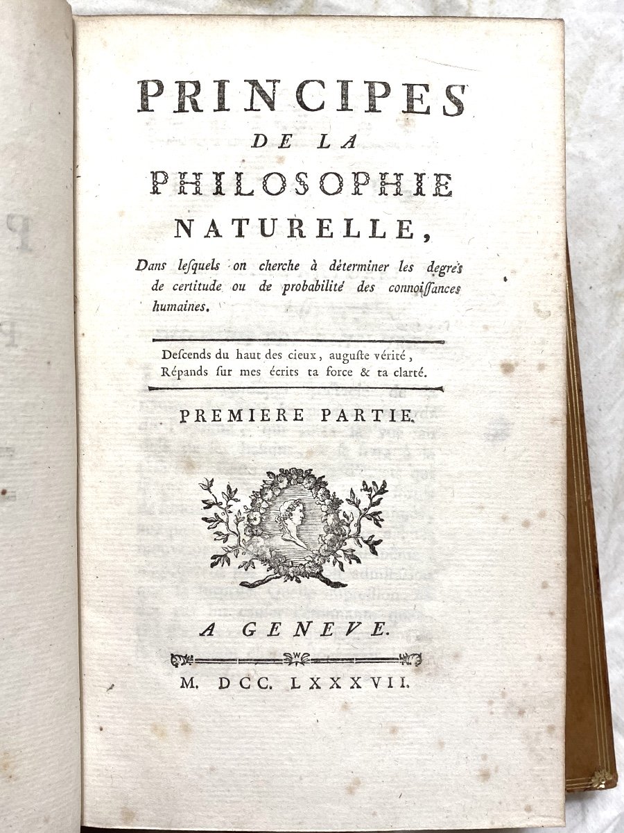 En Deux Beaux Vol. In8 ":principes De La Philosophie Naturelle ",à Genève 1787-photo-3