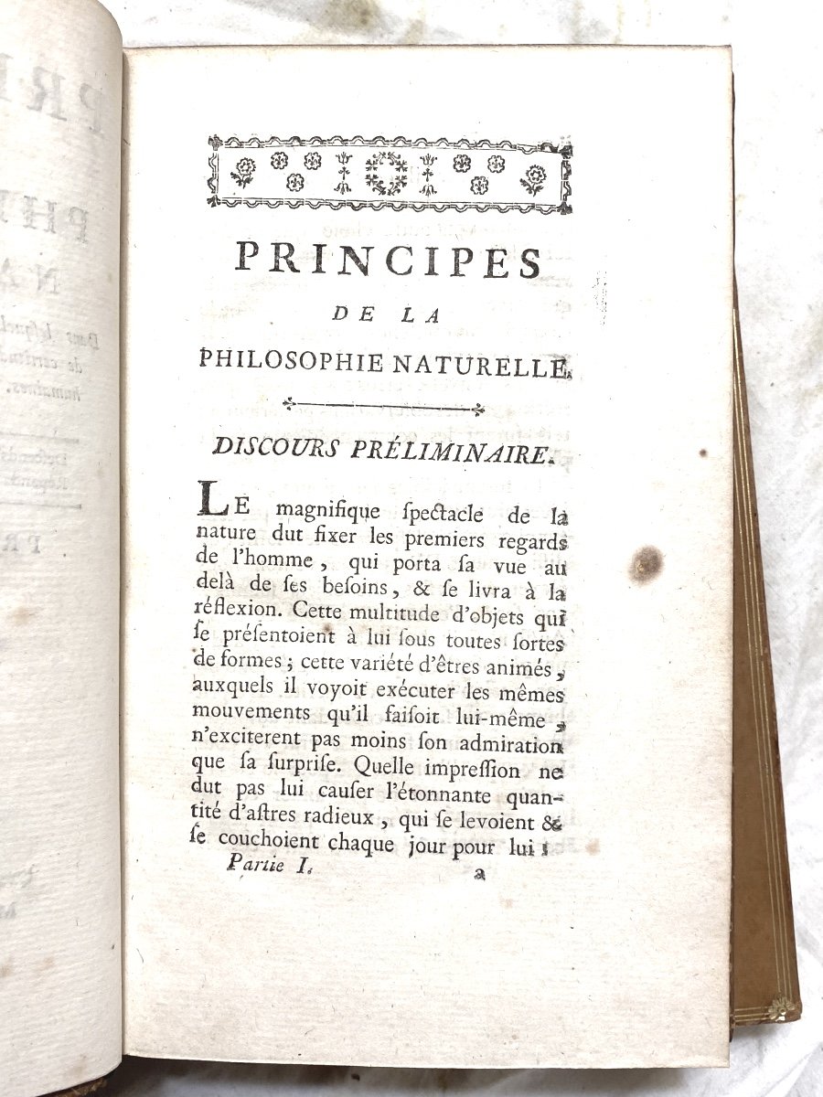 In Two Beautiful Vol. In8 ":principles Of Natural Philosophy", In Geneva 1787-photo-1