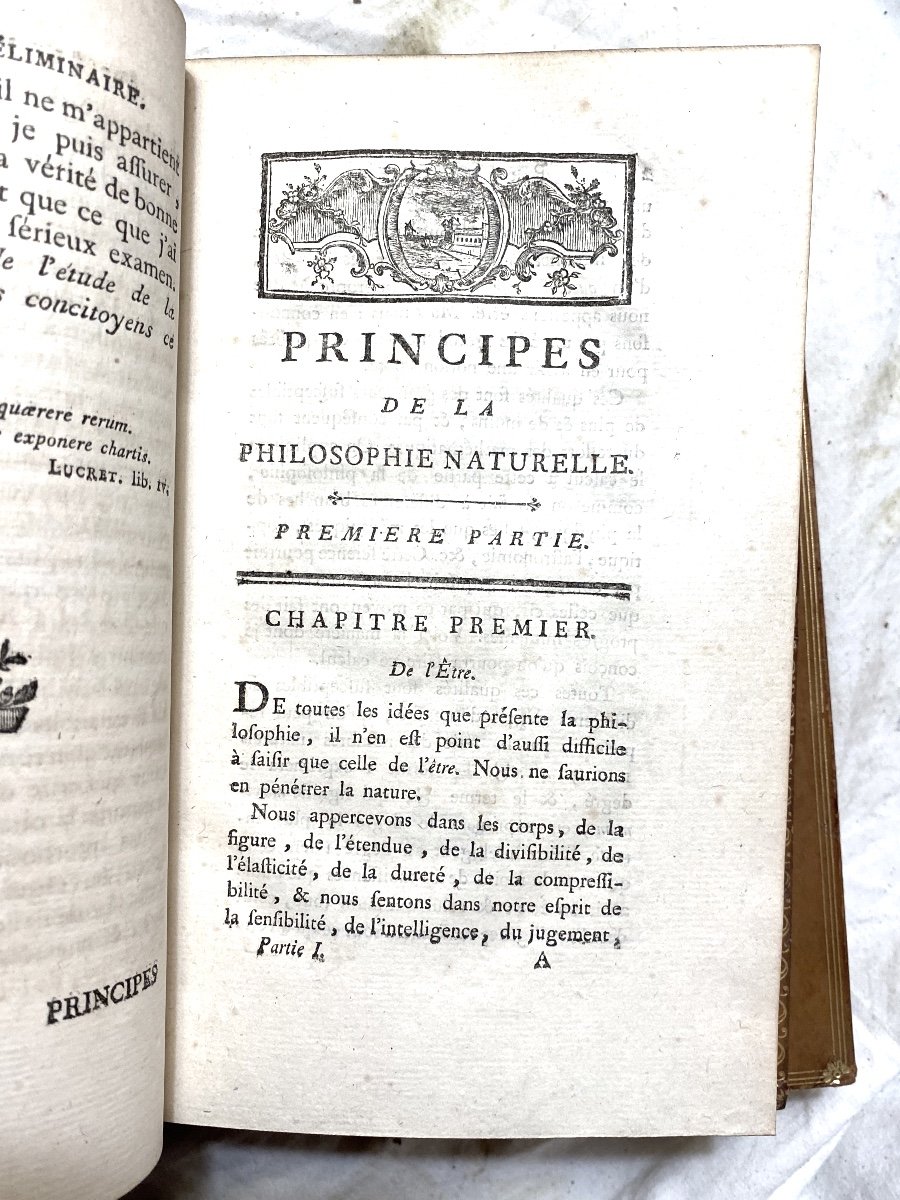 In Two Beautiful Vol. In8 ":principles Of Natural Philosophy", In Geneva 1787-photo-2