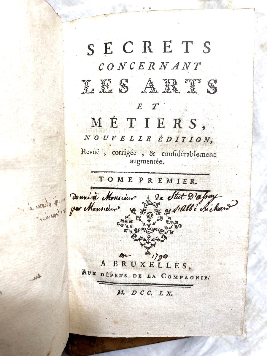  Fine Copy: "secrets Concerning Arts And Crafts", 2 Volumes. In 12, In Brussels 1760-photo-3