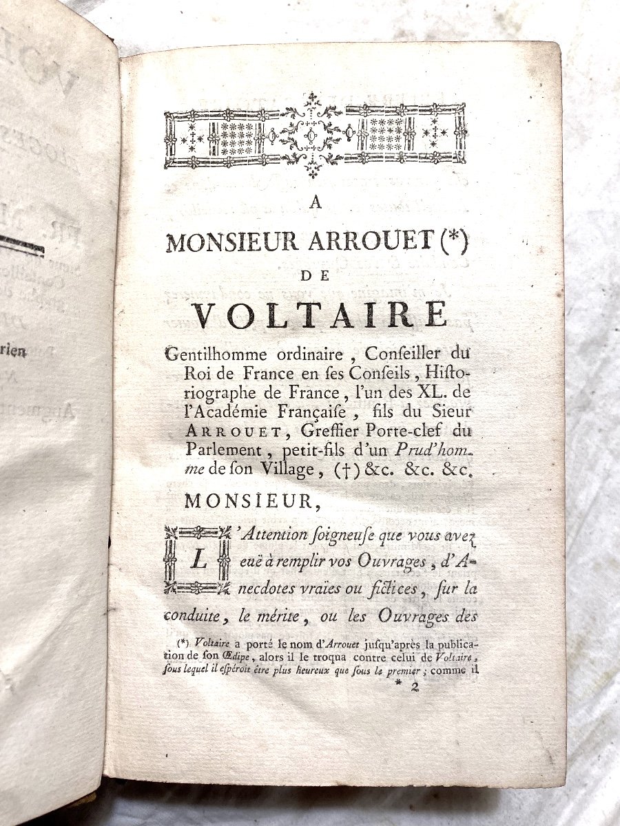 1 Volume In 8 "voltariana", Or Amphigouric Praises Of Fr. Marie Arrouet Lord Of Voltaire 18th-photo-2