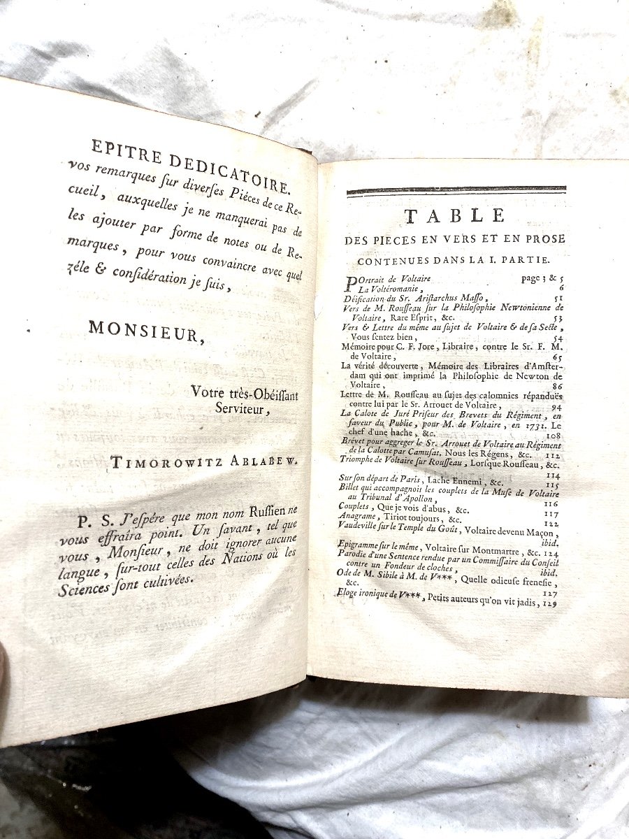 1 Volume In 8 "Voltariana" ,ou Eloges Amphigouriques De Fr. Marie Arrouet Sieur De Voltaire 18è-photo-4