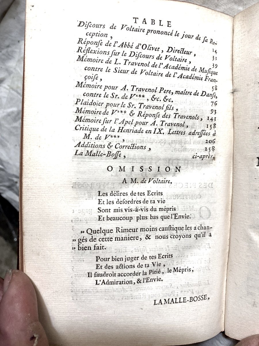 1 Volume In 8 "voltariana", Or Amphigouric Praises Of Fr. Marie Arrouet Lord Of Voltaire 18th-photo-7