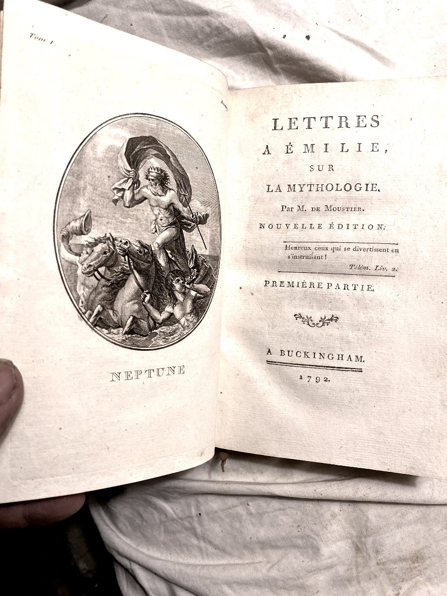 2 Very Beautiful Vol. In 8: "letters To Emilie On Mythology" By L. De Moustier Illustrated 18th-photo-3