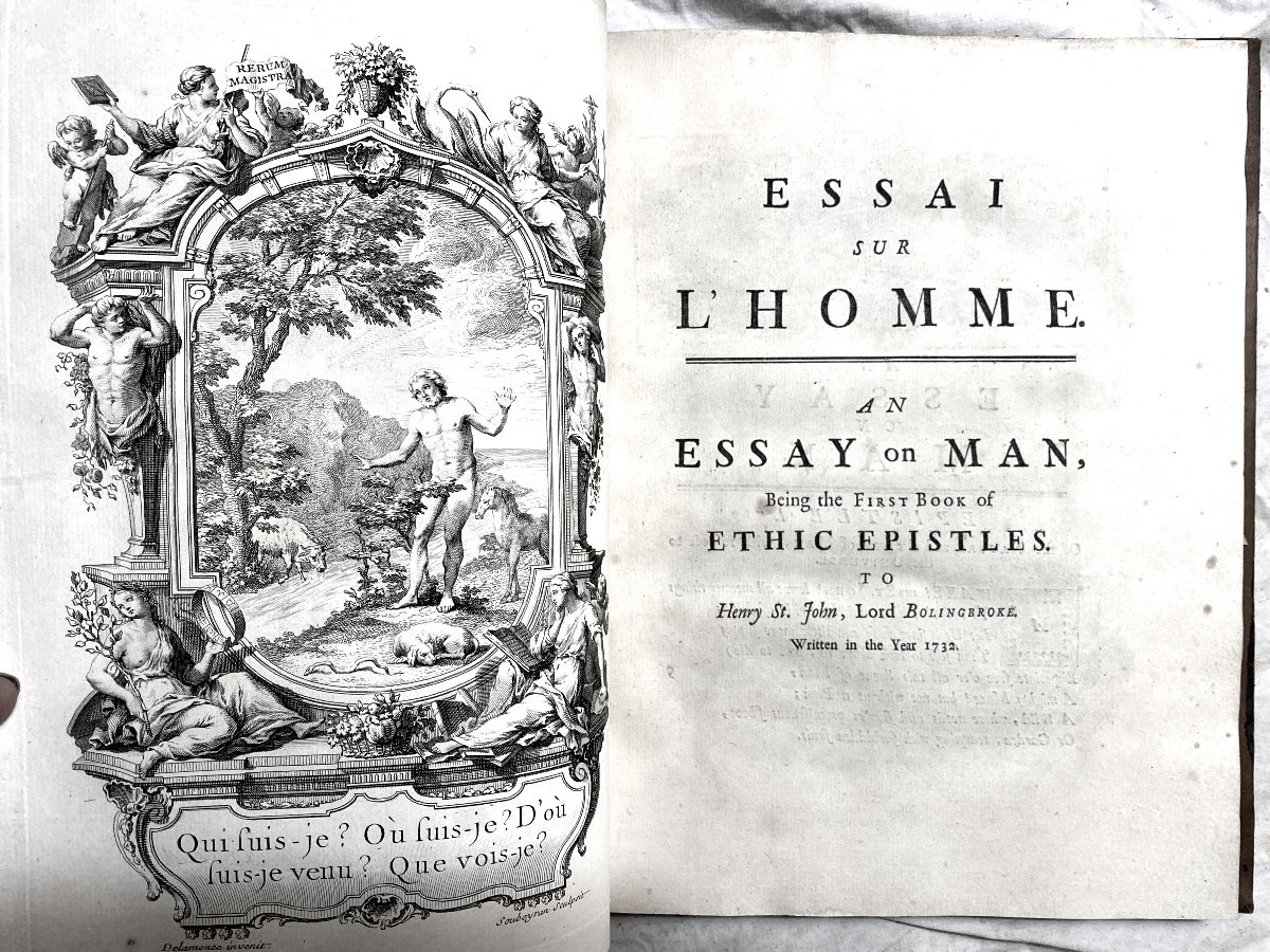 Beautiful In 4 Illustrated "essays On Man", By Mr Alexandre Pope In Lausanne 1762. New Edition-photo-4