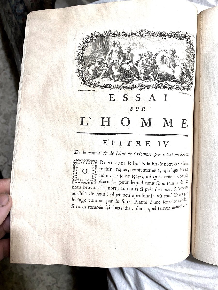 Beautiful In 4 Illustrated "essays On Man", By Mr Alexandre Pope In Lausanne 1762. New Edition-photo-5