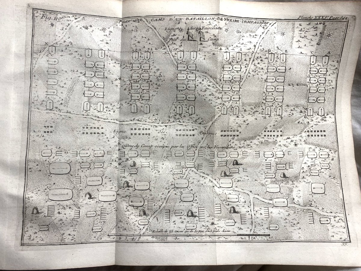 Beautiful In 4: "elements Of Tactics" (military) By M. Le Bond, Abundantly Illustrated. Paris 1758-photo-6