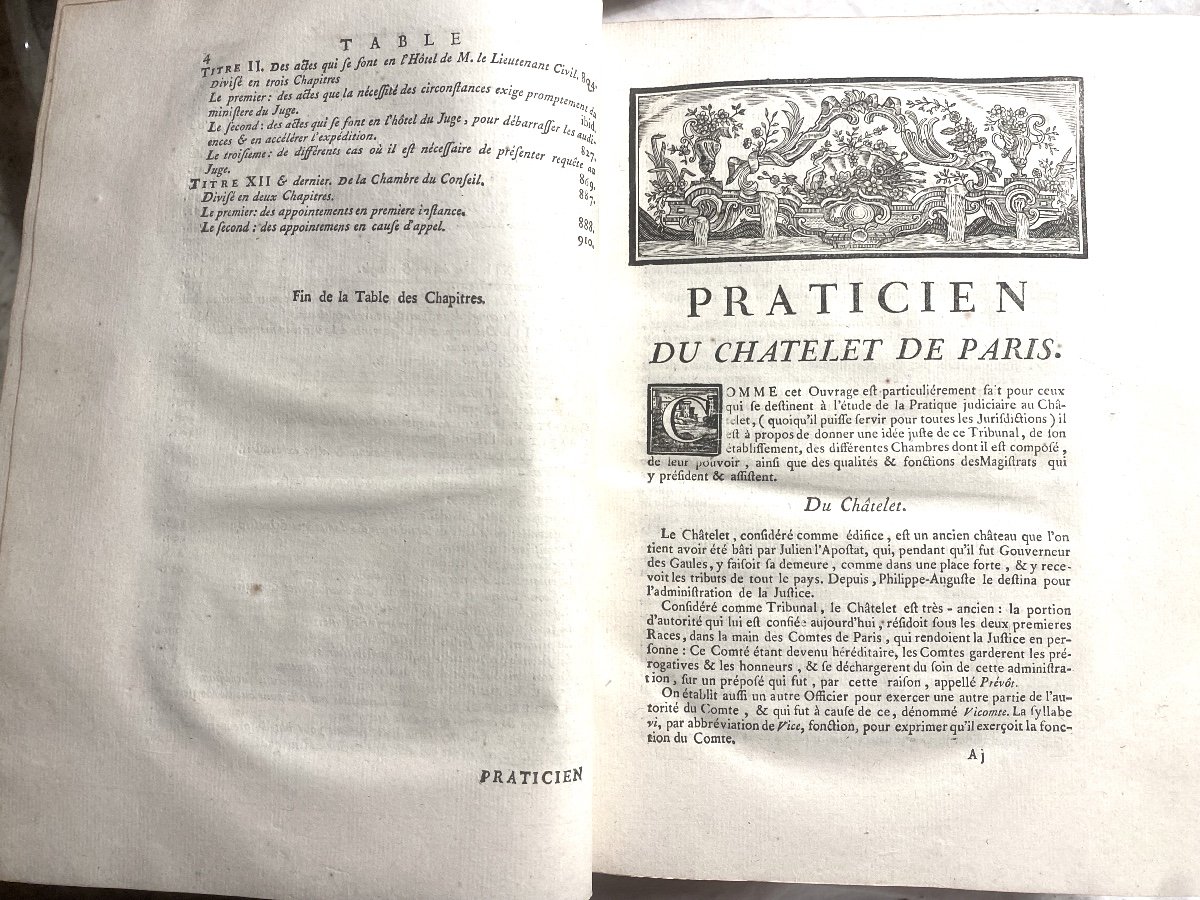  Très Beau Volume In 4  De Droit , Imprimé à Paris En 1773  : "Praticien Du Châtelet De Paris".-photo-6