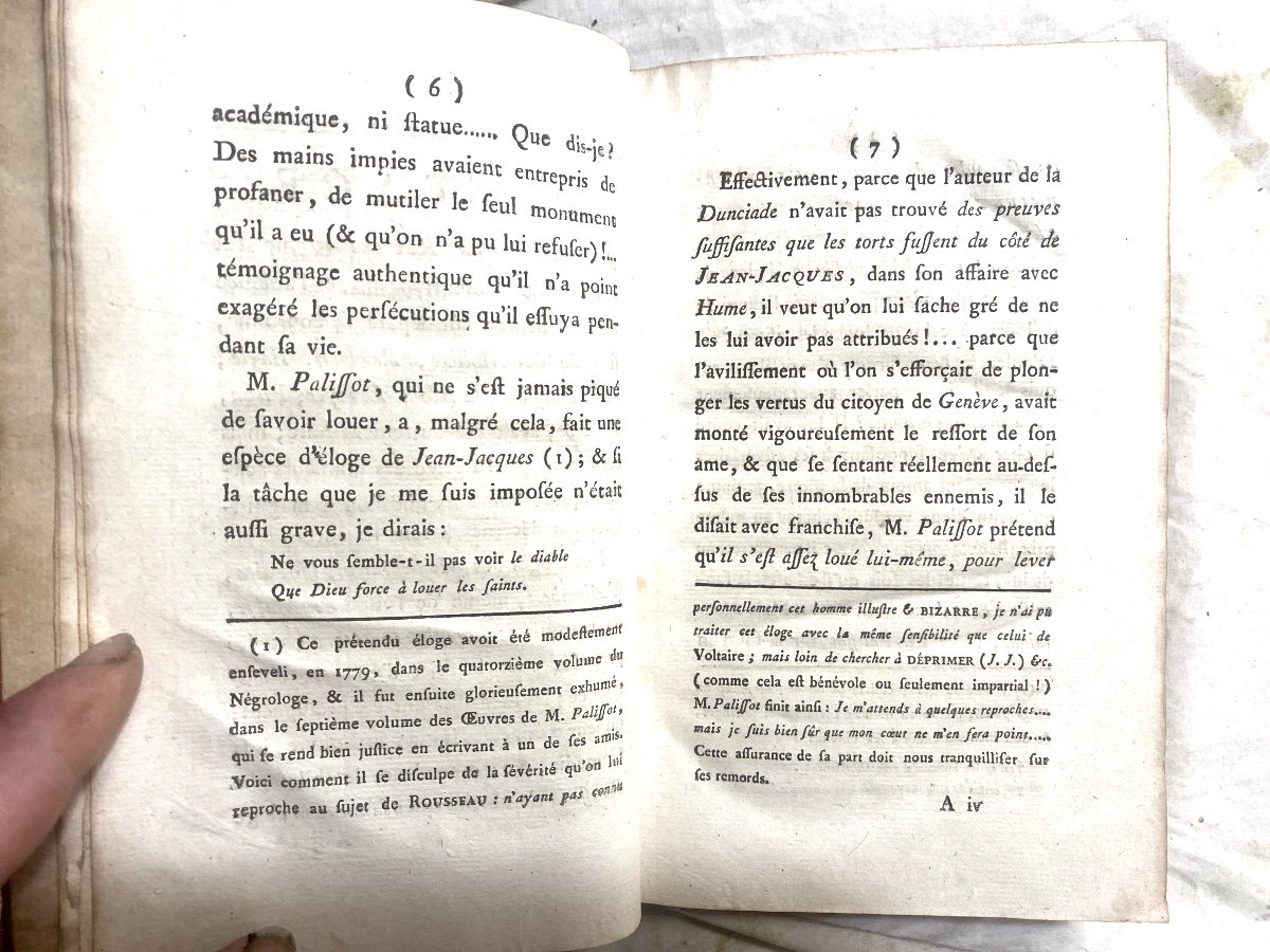 "vie De J.j. Rousseau" Rare Analyse De M. Le Comte De Barruel-beauvert . A Londres & Paris 1789-photo-2