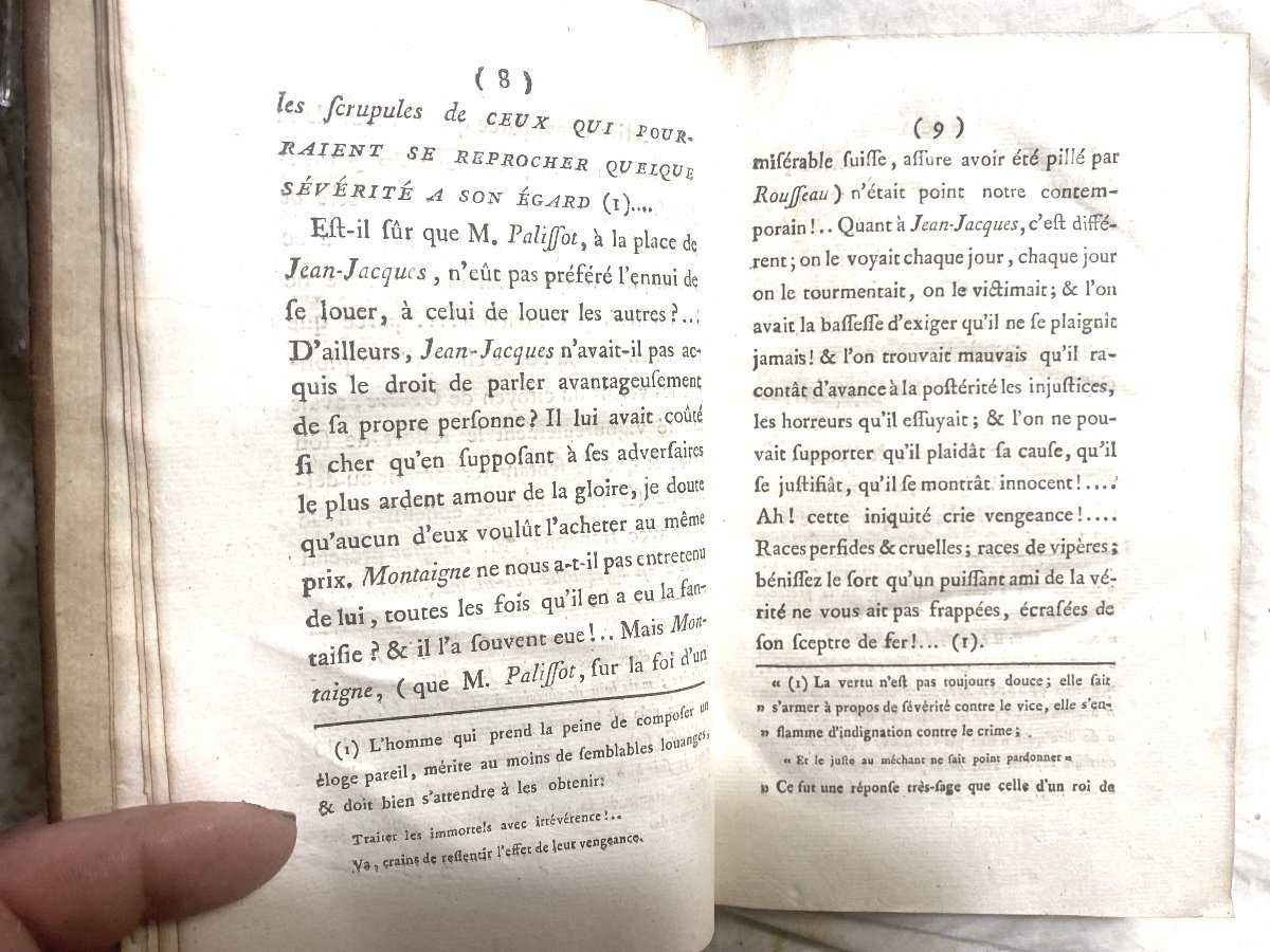 "life Of Jj Rousseau" Rare Analysis By Mr. Count Of Barruel-beauvert. In London & Paris 1789-photo-3