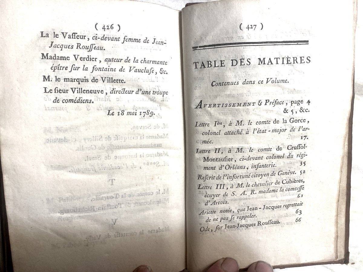 "vie De J.j. Rousseau" Rare Analyse De M. Le Comte De Barruel-beauvert . A Londres & Paris 1789-photo-8