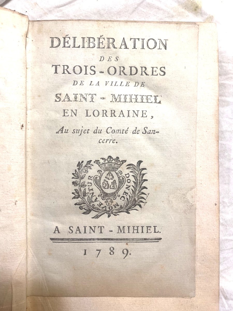 Régionalisme : 1 Vol. In 8 " Observations De La Ville De Saint-mihiel , En Lorraine . 1787-photo-4