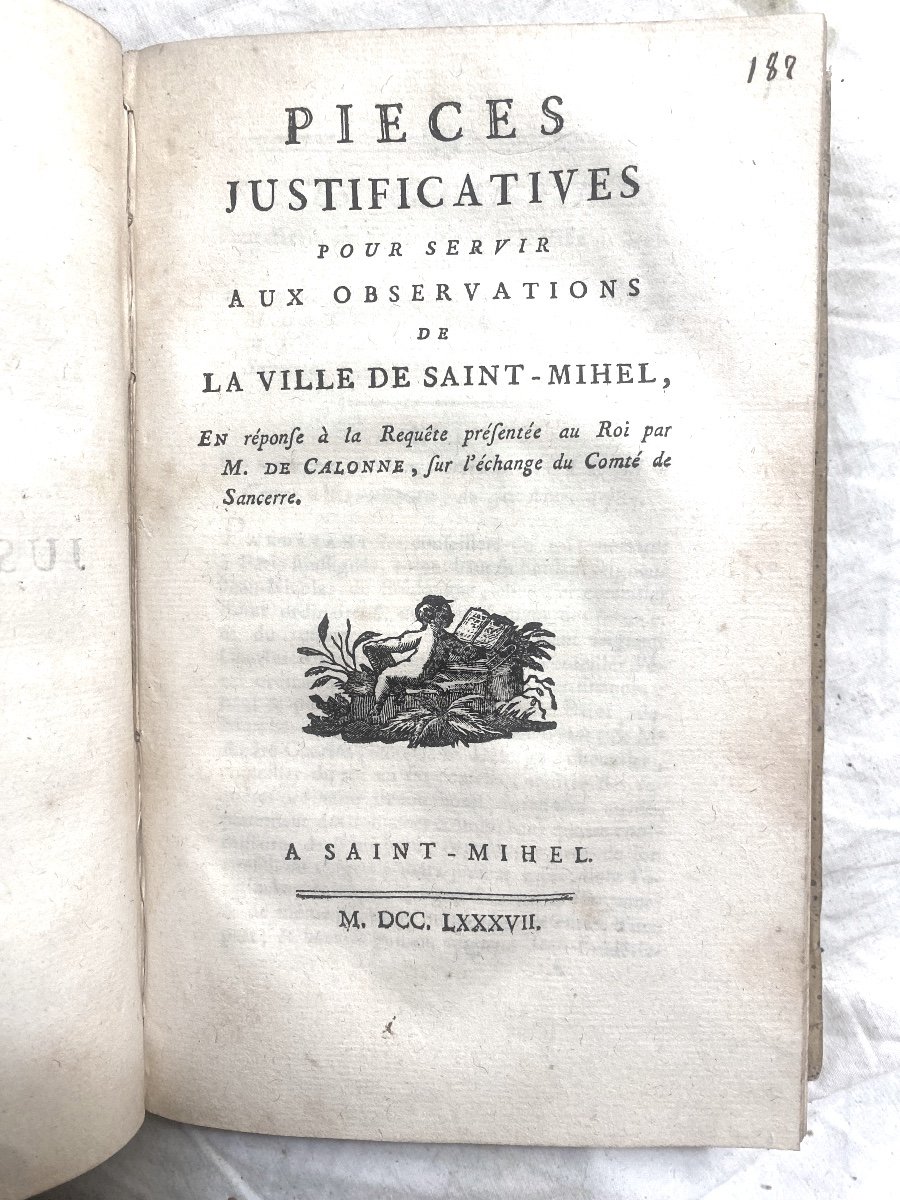 Régionalisme : 1 Vol. In 8 " Observations De La Ville De Saint-mihiel , En Lorraine . 1787-photo-2