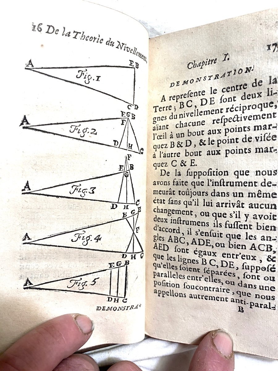 Beau" Traité Du Nivellement" Par M. Picard, Un Volume In 12 . A Paris, Chez Fr. Montalant 1728.-photo-6