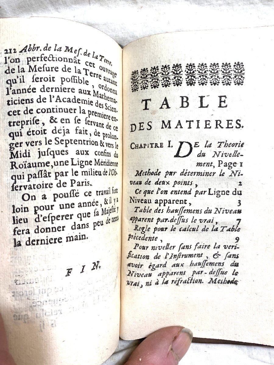 Beau" Traité Du Nivellement" Par M. Picard, Un Volume In 12 . A Paris, Chez Fr. Montalant 1728.-photo-7