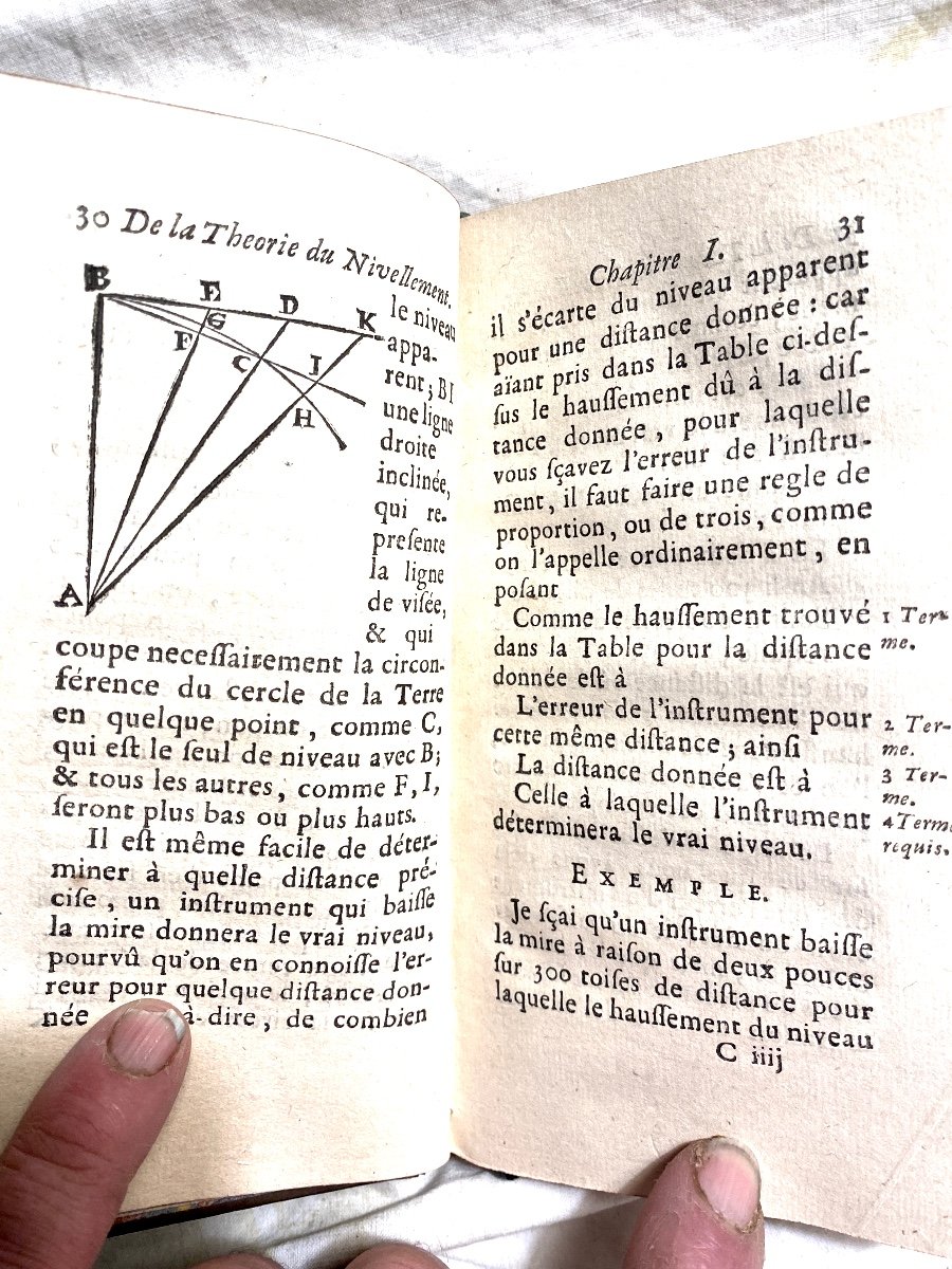 Beau" Traité Du Nivellement" Par M. Picard, Un Volume In 12 . A Paris, Chez Fr. Montalant 1728.-photo-8