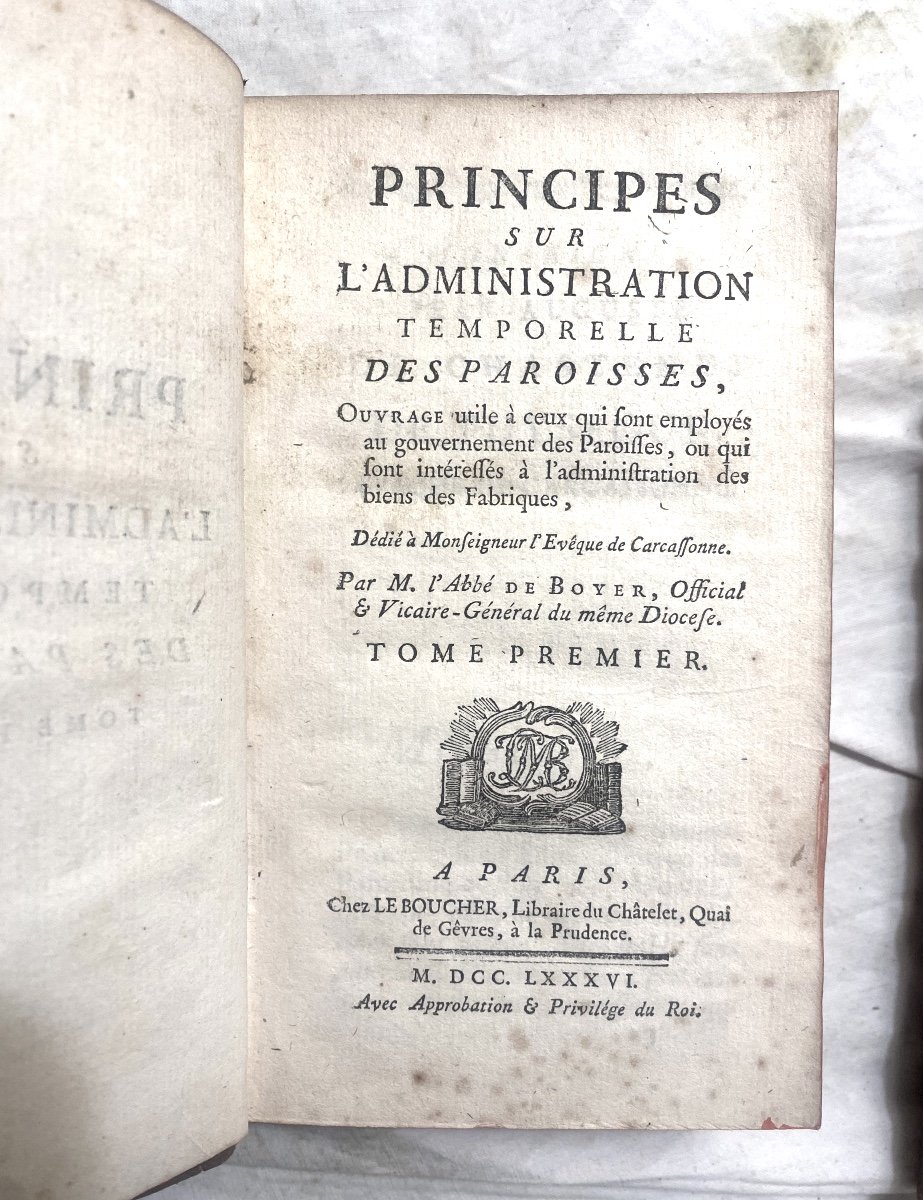 Beautiful Copy: In 2 Vol. In 12, From 1786: "treatise On The Temporary Administration Of Parishes"-photo-3