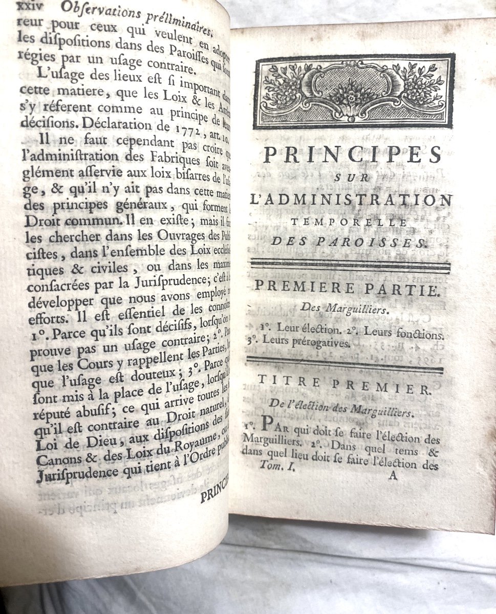 Beautiful Copy: In 2 Vol. In 12, From 1786: "treatise On The Temporary Administration Of Parishes"-photo-5