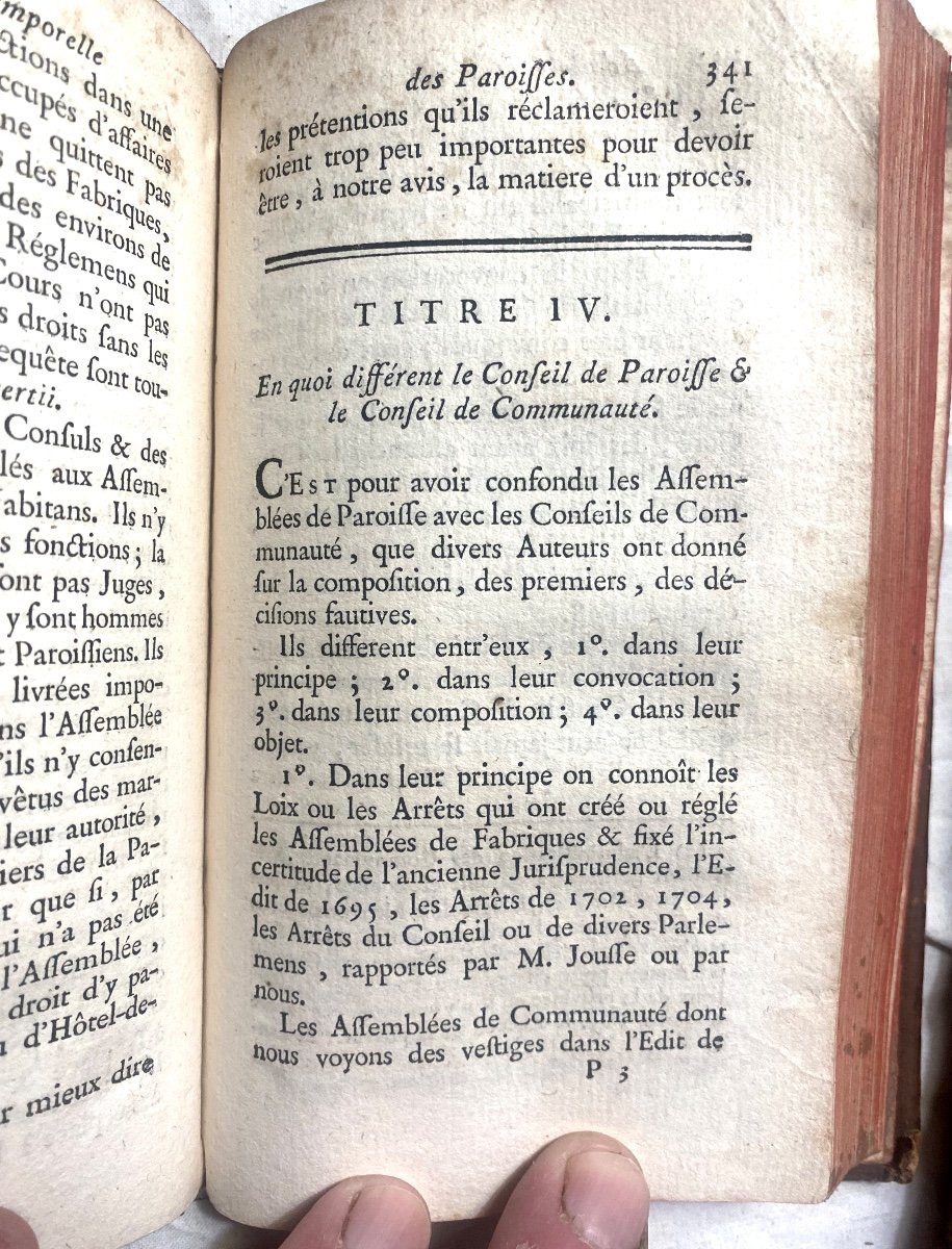 Beautiful Copy: In 2 Vol. In 12, From 1786: "treatise On The Temporary Administration Of Parishes"-photo-6