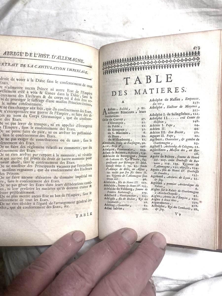 Beautiful In 12 From 1754, In Paris: "chronological Summary Of The History And Public Law Of Germany"-photo-7