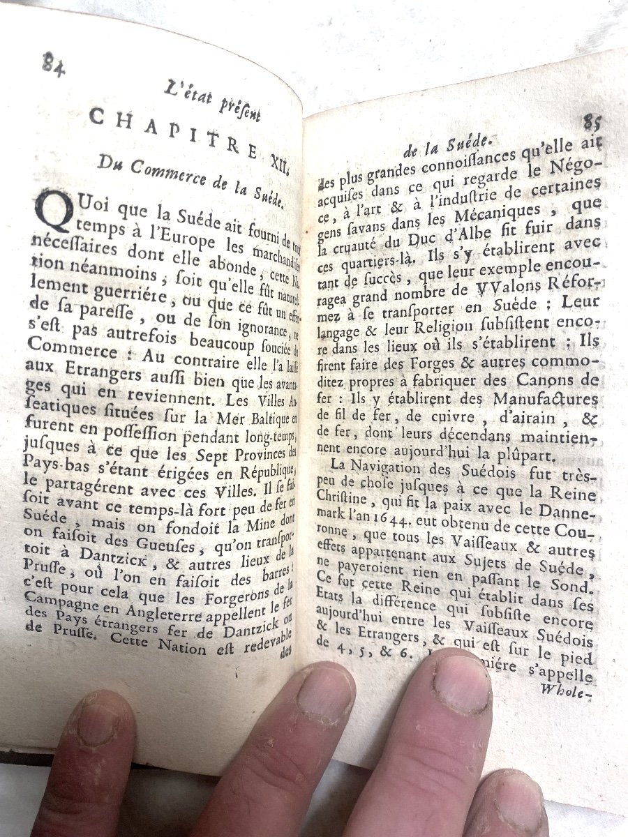 Volume In 12 "the Present State Of Sweden With An Abstract Of The History Of This Kingdom" 1734 Trad-photo-6