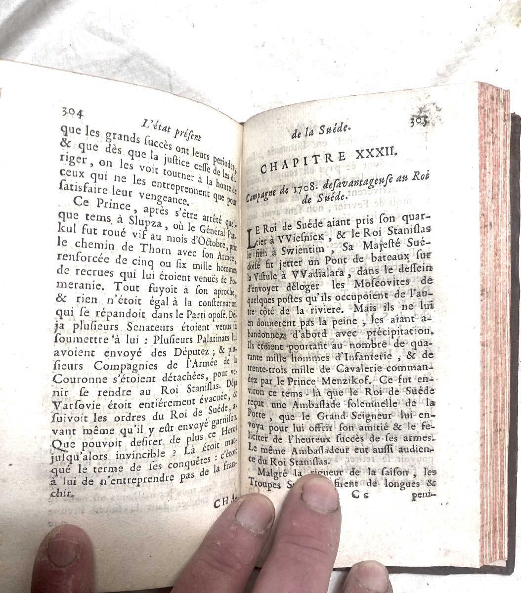 Volume In 12 "the Present State Of Sweden With An Abstract Of The History Of This Kingdom" 1734 Trad-photo-7