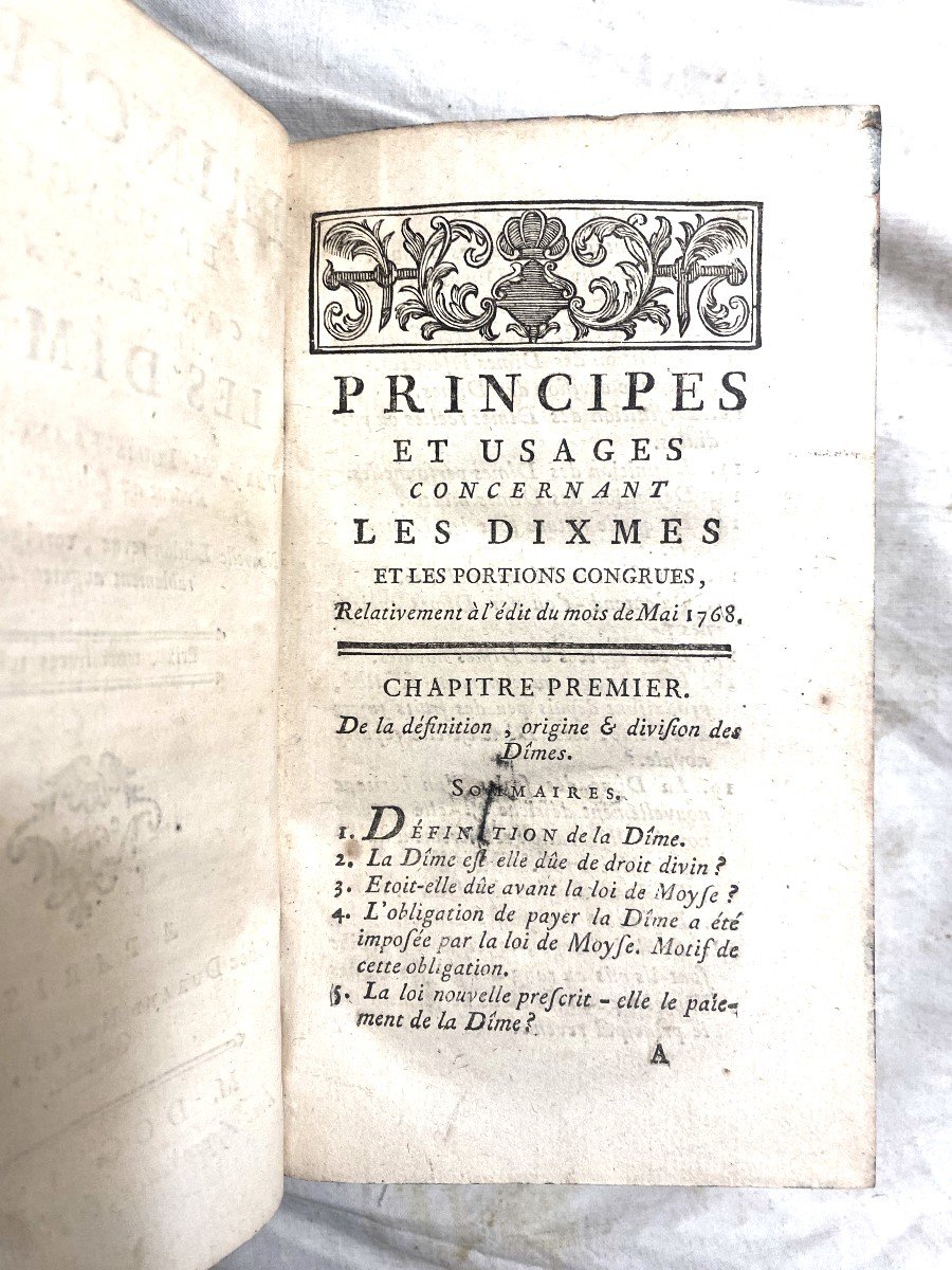 1vol. In12: "principles And Usages Concerning Tithes", By The Late Mr. Louis-franc De Jouy, 1775-photo-4