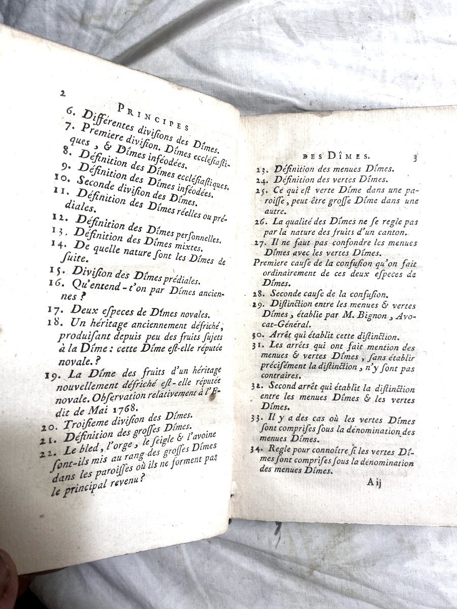 1vol. In12: "principles And Usages Concerning Tithes", By The Late Mr. Louis-franc De Jouy, 1775-photo-1