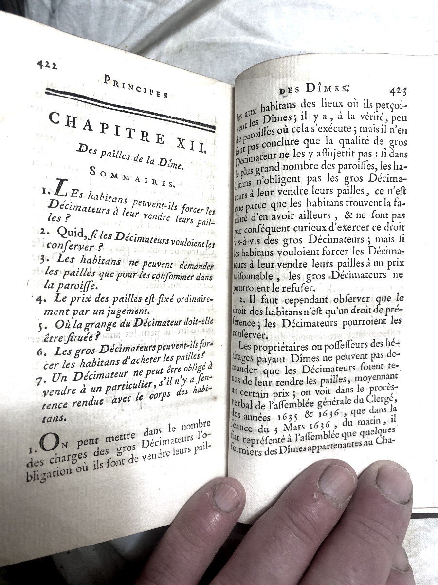 1vol. In12: "principles And Usages Concerning Tithes", By The Late Mr. Louis-franc De Jouy, 1775-photo-4