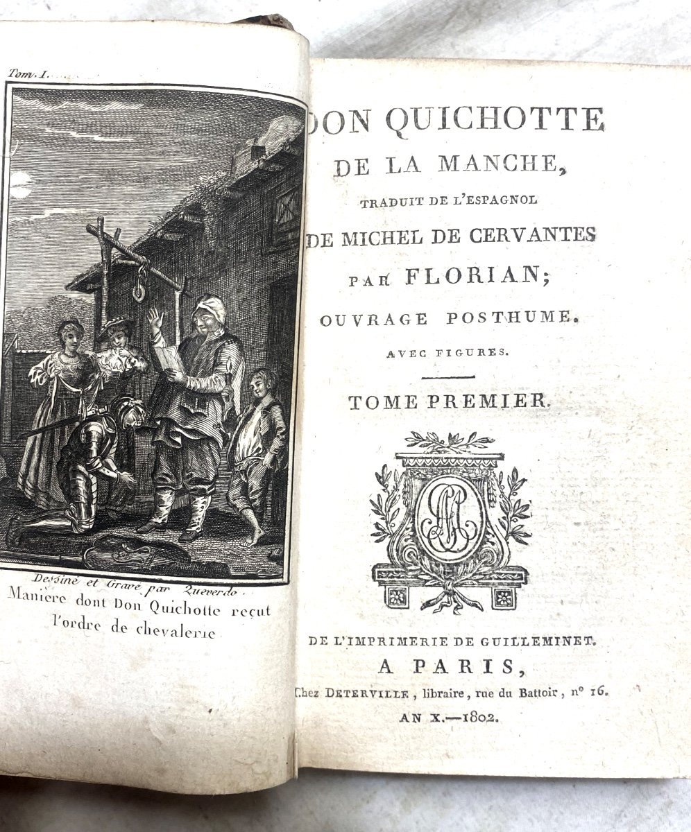 "don Quixote Of La Mancha" Translated From The Spanish Of Michel Cervantes By Florian 3 Vol 1802-photo-3