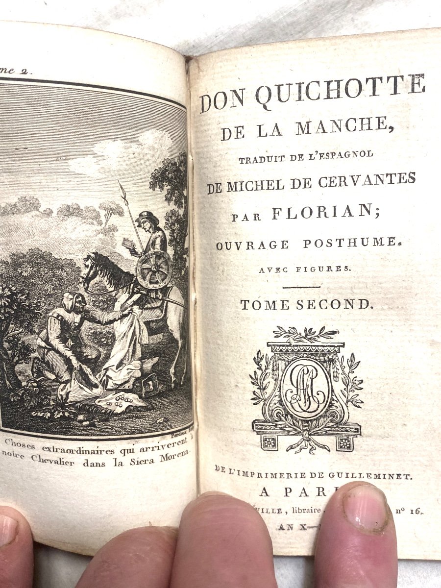 "don Quixote Of La Mancha" Translated From The Spanish Of Michel Cervantes By Florian 3 Vol 1802-photo-4